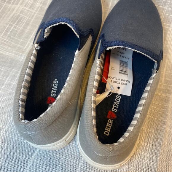 Deer Stags Tillard Jr Slip On Sneakers Loafers Navy Blue and Gray Kids Size 4 - Picture 3 of 6
